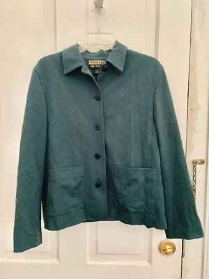 FINITY NATURALS Blue Green Blazer Jacket Button Down Sz 10 Lined Business - Imagem 1 de 4