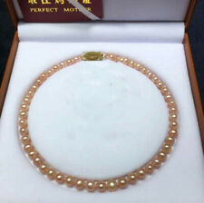 20" 18" 16“  AAA+ 7-8MM REAL SOUTH SEA NATURAL PINK PEARL NECKLACE 14K GOLD