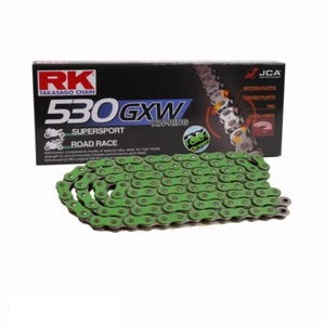 Motorrad Kette GRÜN XW anello RK MM530GXW mit 110 Rollen und Hohlnietschloss - Picture 1 of 1