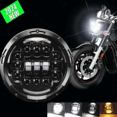 Projetor de farol de LED para motocicleta 7" polegadas DRL DOT para Suzuki Boulevard C90T C50 - Imagem 1 de 4