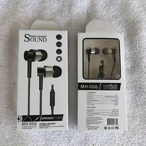 (2) Universal Mic 3.5mm Wired Headset In-Ear Stereo Headphone Earphone Ear Buds - Picture 1 of 1