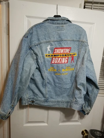 MIKE TYSON VS PETER MCNEELEY SHOWTIME BOXING DENIM JACKET JACKET 1995 xl Cover