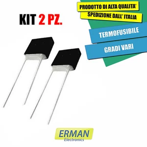 KIT 2 PEZZI TERMOFUSIBILE RADIALE 2A 250V GRADI VARI RH FUSIBILE TERMICO - Foto 1 di 1