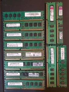 12 x 2GB PC3 Assorted RAM (Mostly Micron) + Kingston & Samsung (24GB TOTAL) - Picture 1 of 13