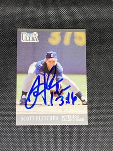 Scott Fletcher Chicago White Sox 1991 Fleer Ultra Signed Auto Card #73 ~ COA - Picture 1 of 3