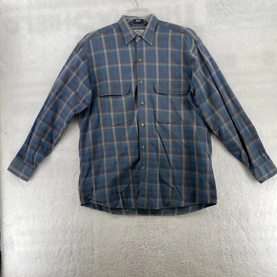 Camisa de manga larga Salty Dog Gant para hombre M naranja azul a cuadros 2 bolsillos abotonados Foto 1 de 4