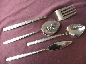 VIA ROMA 4 Servers Fork Spreader Sugar Oneida Community Stainless Steel USA FINE - Picture 1 of 3