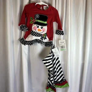 Rare Editions Schneemann Outfit gestreifte Hose Neu mit Etikett 18 Monate - Bild 1 von 12