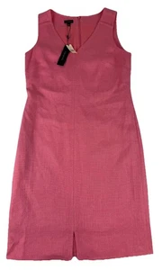 Talbots Pink Tweed V-Neck Sheath Dress with Pockets Size 6 Sleeveless NWT - Picture 1 of 12