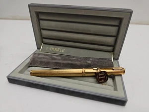 Parker Premier Rollerball Pen Gold Plated Textured Vtg NOS Made in France w/ Box - Picture 1 of 9