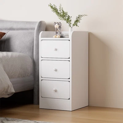 3 Drawer White Bedroom Bedside Cabinet Furniture Storage Nightstand Side Table - Image 1 of 4