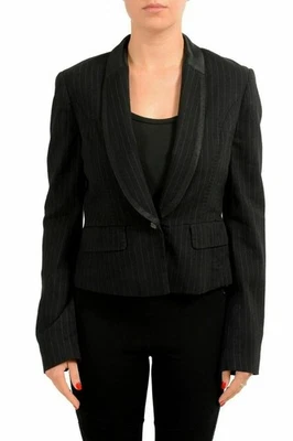 C'N'C Costume National Wool Linen Black Striped Women's Blazer US S IT 40 - Image 1 of 4