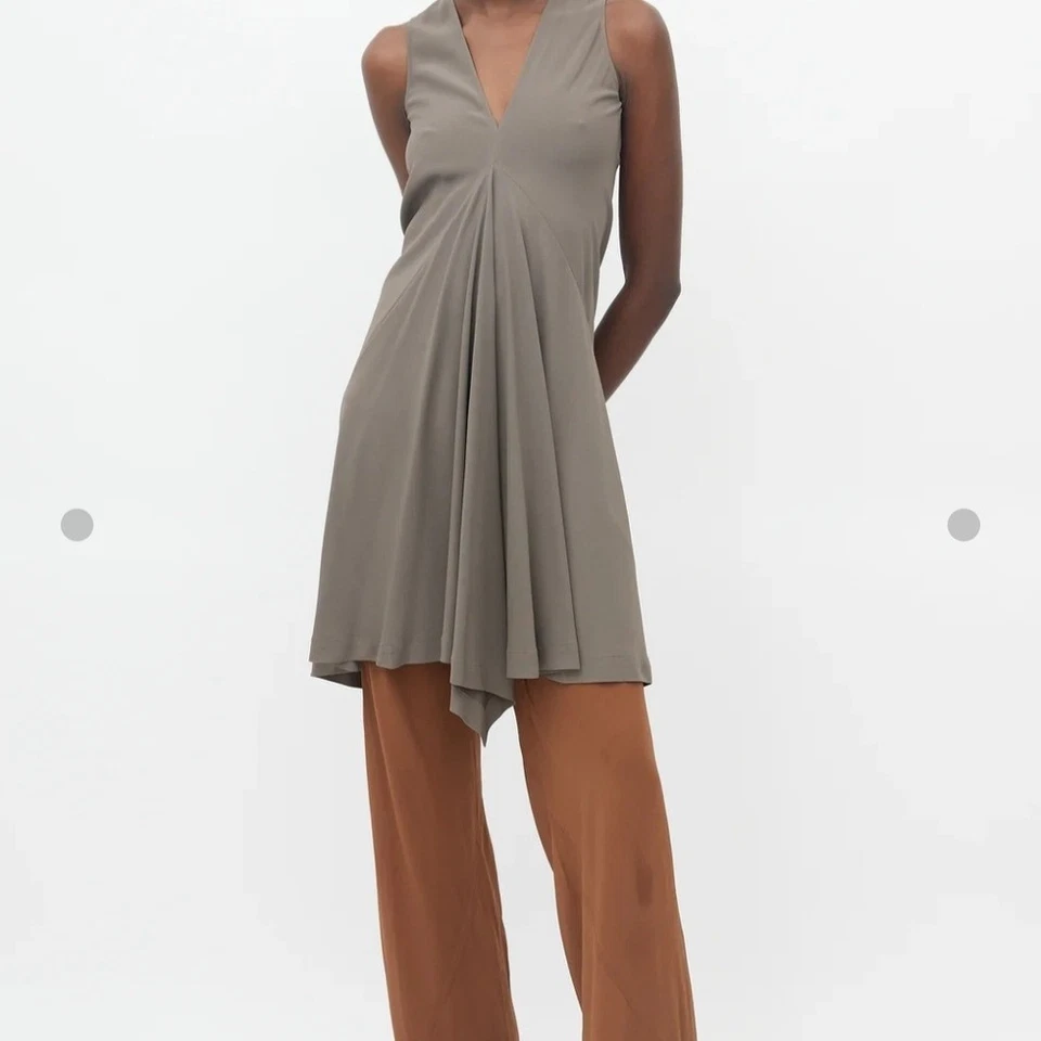 Vestido Rick Owens Taupe Asimétrico Sin Mangas Talla M/6 Foto 1 de 4