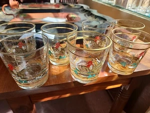 Set handemaillierte Jagdszene Lowball Becher um 1920 - Bild 1 von 20