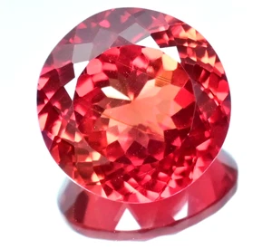 Flawless Natural Orange Red Spinel 19.45 Ct Round Cut Certified Rare Gemstone - Picture 1 of 8