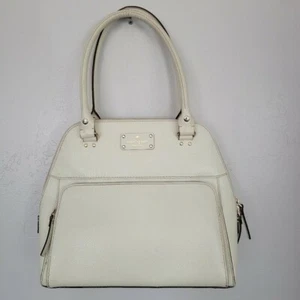 Kate Spade Wellesley Ivory White Leather Shoulder Bag Purse Handbag Structured - Picture 1 of 12
