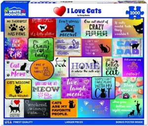 White Mountain I Love Cats 1000 piece jigsaw puzzle 760mm x 610mm - Picture 1 of 1