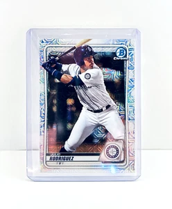 2020 Bowman Chrome JULIO RODRIGUEZ Rifrattore Mojo #BCP-19 Seattle Mariners - Foto 1 di 1