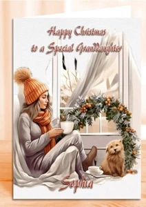 Cartolina di Natale personalizzata caffè comodo figlia nipote sorella - Foto 1 di 2