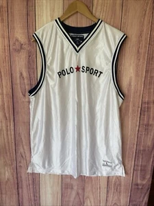 Vintage 90s Polo Sport Basketball Jersey Large Made in USA Ralph Lauren Y2K - Picture 1 of 8