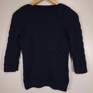 346 Brooks Brothers Women's M Navy Blue Cable Knit Sweater - Picture 1 of 6