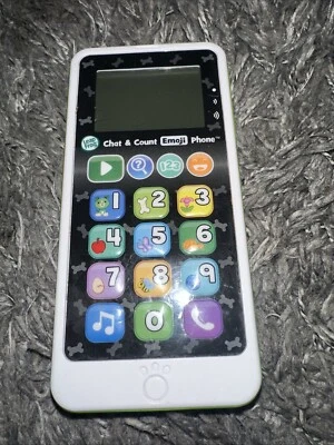 LEAPFROG Chat & Count Emoji Phone Toddler Green Smart Cell Toy Tested Works Well - Image 1 of 4