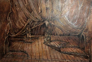 Large gouache/pastel painting theatre stage William Shakespeare ''Macbeth'' - Picture 1 of 12