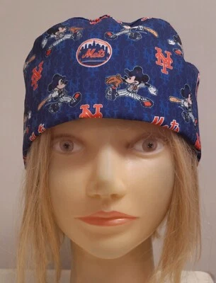 MIKEY NEW YORK METS MEDICAL NURSE SCRUB CAP ( 2 SIZE SELECTION )  - Image 1 of 4