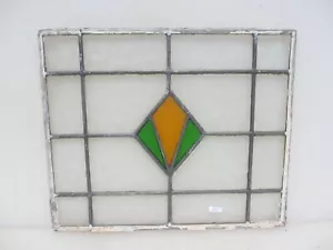 Antique Stained Glass Window Panel Vintage Old Art Deco Nouveau 17x15" - Picture 1 of 15