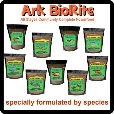 ARK BIORITE Premium Fish Food, Slow Sinking 0.5mm-0.8mm All Stages Color Enhance Made in USA