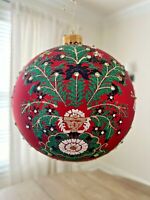 Jay Strongwater Floral & Butterfly Artisan Ball Ornament Swarovski 