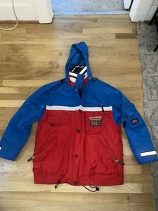 Vintage BOGNER Kathmandu Ski Anorak Jacket Red White Blue Puffer Ski Snowboard M - Picture 1 of 13
