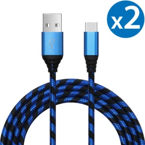 2x Braided USB C Type-C Fast Charging Data SYNC Charger Cable Cord 3/6/10FT LONG - Picture 1 of 60