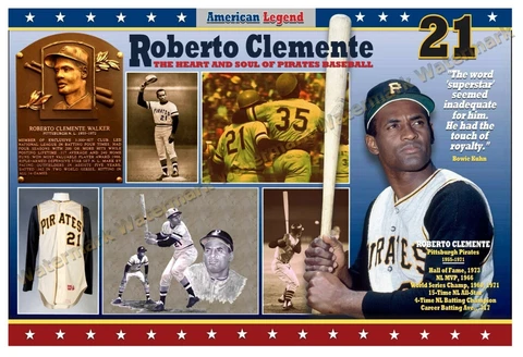 SUPERSTAR PIRATES OUTFIELDER ROBERTO CLEMENTE 19”x13” COMMEMORATIVE POSTER Cover