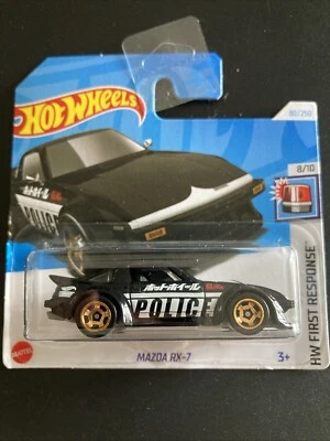 Hot Wheels Mazda Rx-7 Police Hw First Response 8/10 2024 HTD54 Jdm Japan Car - Immagine 1 di 4
