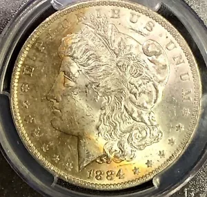 1884-O 🔥Morgan Dollar Silver Coin KM 110 ✨ PCGS MS-63 🌞 Crescent Toned !!! - Picture 1 of 4