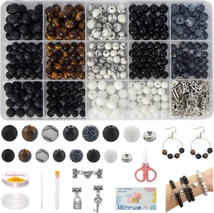 Stone Beads for Jewelry Making, Charm Bracelet Making Kit 450Pcs Beads for Brace - Picture 1 of 12