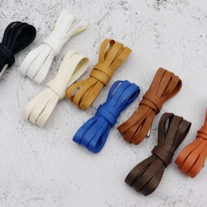 Candy Color Versatile Shoelace Flat Cotton Wax Strap Metal Head Shoelace - Picture 1 of 20