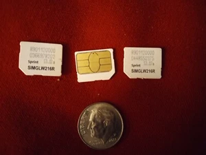 Lot of 3 Sprint SIMGLW216R CDMA Micro Sim Cards NOT FOR ACTIVATION! *READ BELOW! - Picture 1 of 1