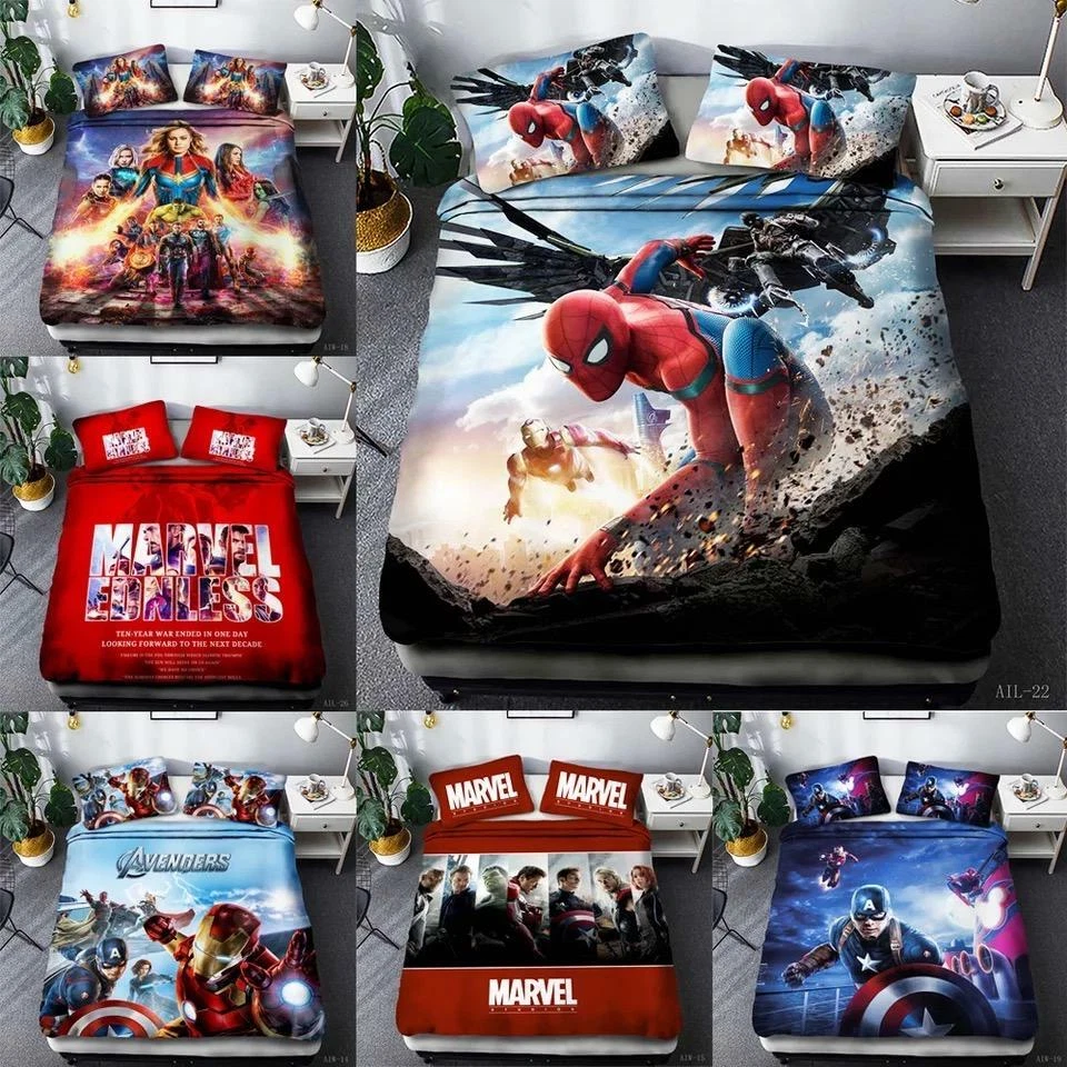 FUNDA NÓRDICA AVENGER SPIDERMAN IRONMAN Y 2 FUNDAS DE ALMOHADA -17 ESTILOS Foto 1 de 1