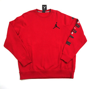 New Men's Nike Air Jordan Jumpman Red Fleece Sweatshirt Rare 619445 695 Size M