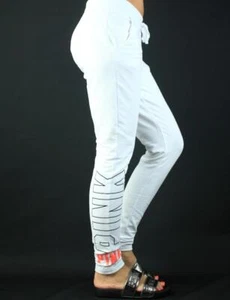 Victoria's Secret PINK Skinny Dorm Sweat Pants Stretch Fleece White - Picture 1 of 3