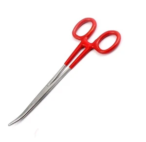 Thermostat Pean Pinzette chirurgische Instrumente, roter tiefer Griff 6" gebogen - Bild 1 von 3