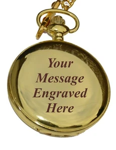 MASONIC POCKET WATCH GIFT WITH SQUARE & COMPASS NAME & LODGE NUMBER & MESSAGE - Picture 1 of 14