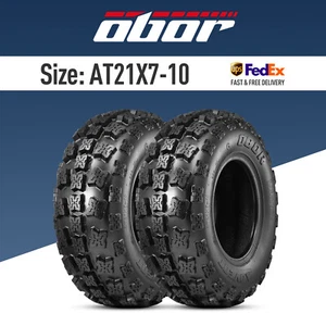 OBOR ADVENT 21x7-10 ATV Tires 6 PR 21x7x10 Heavy Duty All Terrain Pro Race Set 2 - Picture 1 of 12