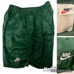 Vtg 80 90’s Nike USA SHINY Nylon Green Athletic Workout Gym Soccer Shorts USA M - Picture 1 of 7