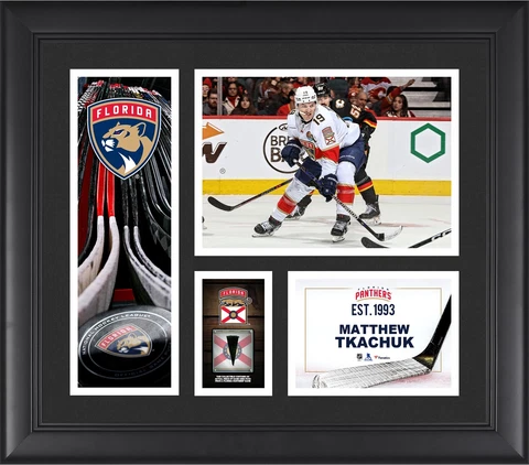 Game Used Matthew Tkachuk Panthers Puck Collage Cover