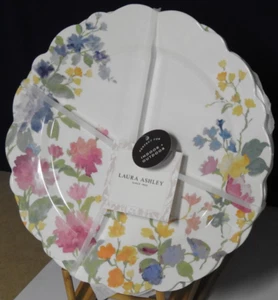 Laura Ashley Melamine Scalloped Floral Dinner Plates 11" NEW Set of 4 - Picture 1 of 3