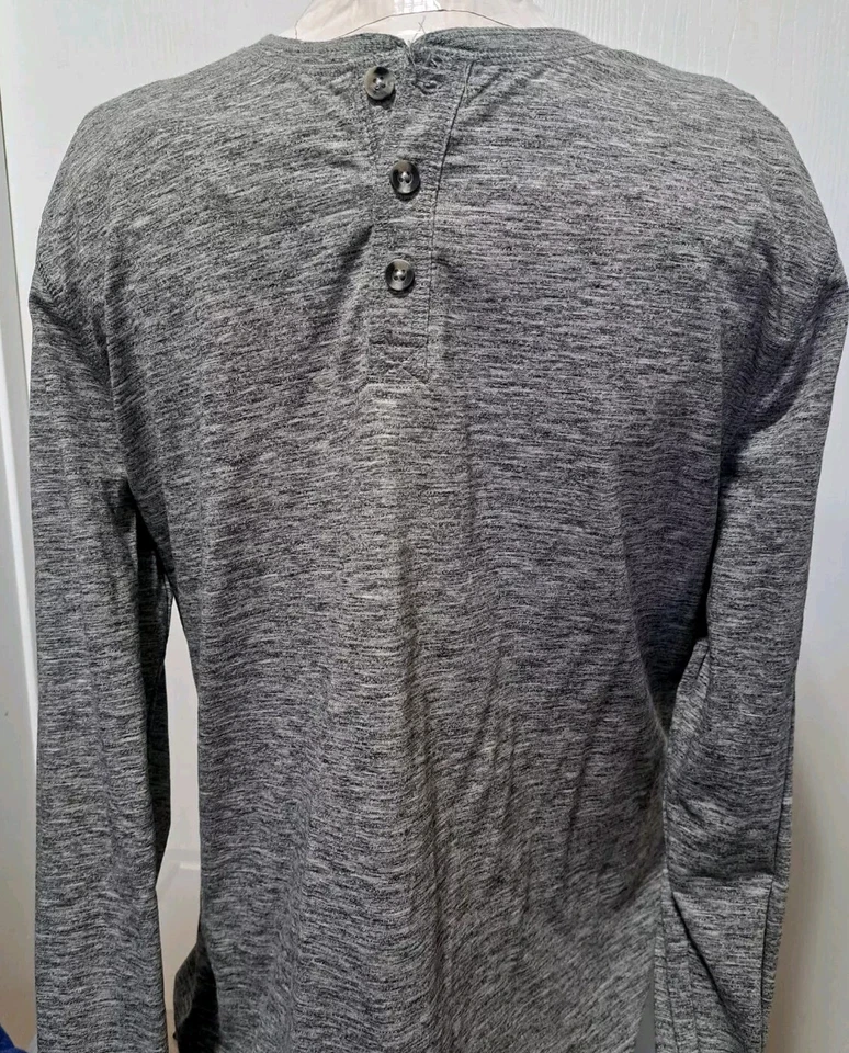 Lee Men's Long Sleeve Grey Henley T-Shirt Size XL - Image 1 of 1