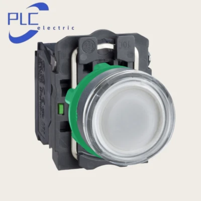 Schneider Electric XB5AW3165 push button white flush plastic 22mm 1NO + 1N Foto 1 de 2